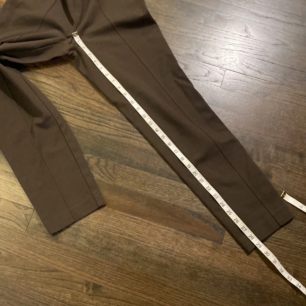 J. Jill Brown Ponte Knit Slim Leg Pants XS EUC